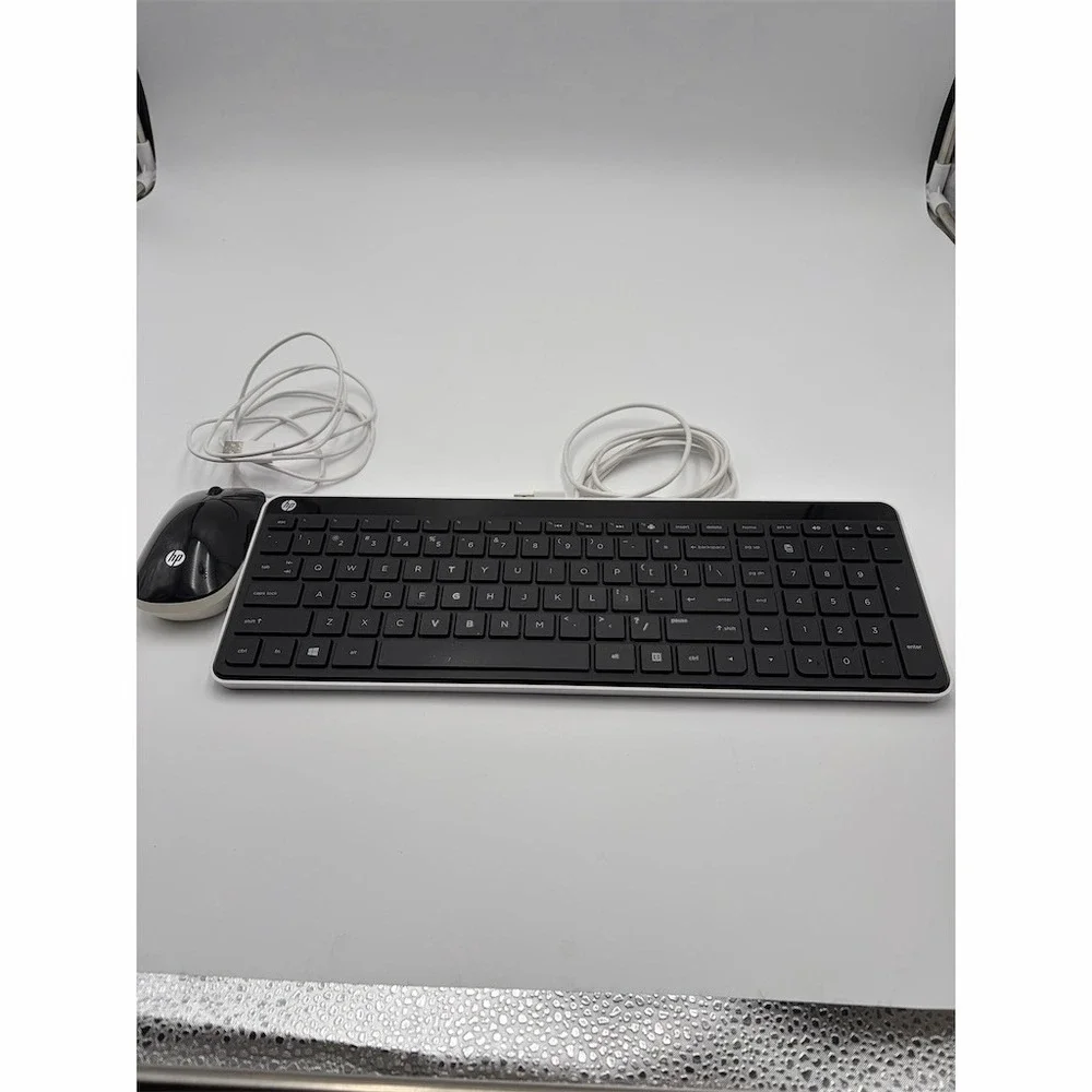 HP Wired USB‎ Keyboard & Mouse Combo Full-Size Chiclet Keys Numeric Pad